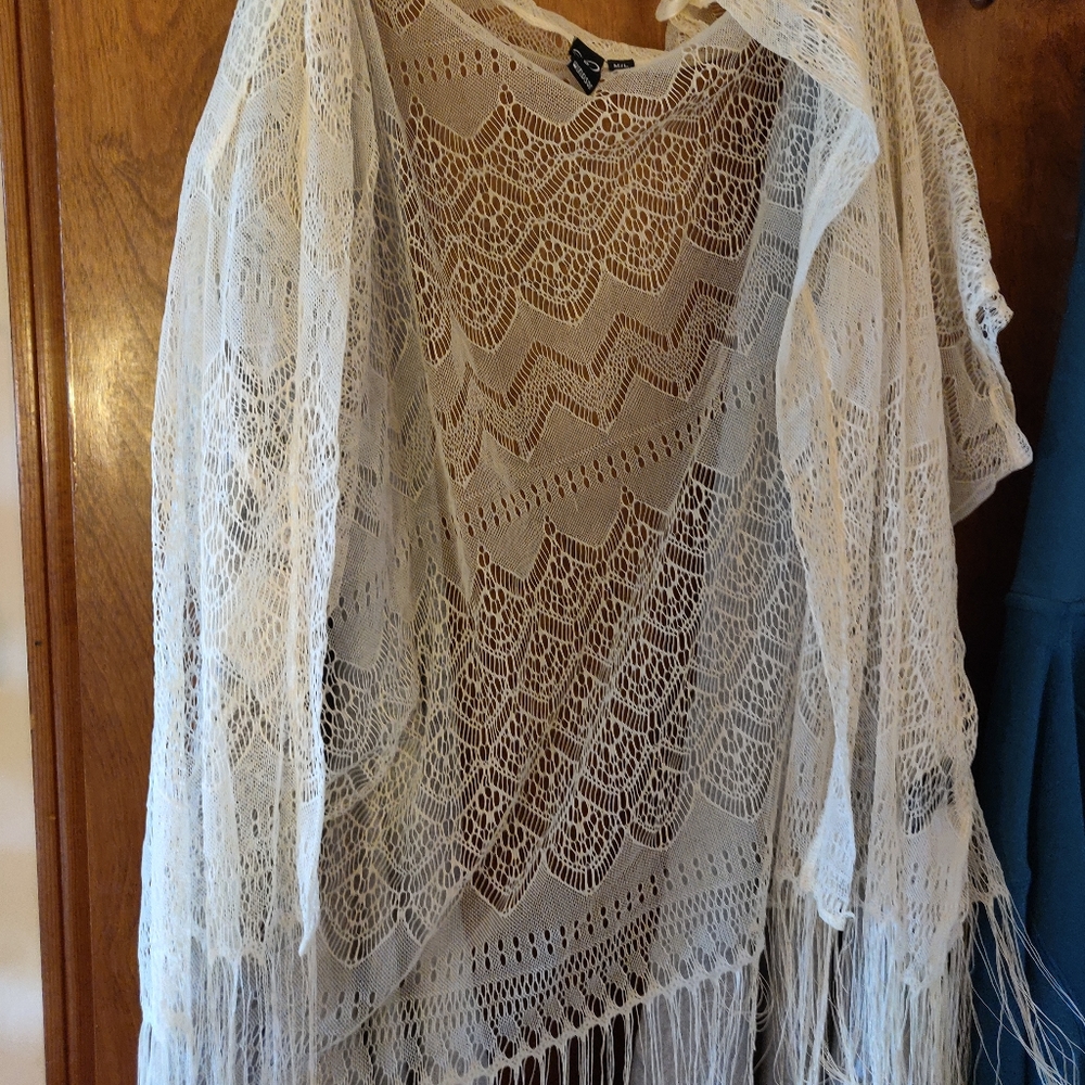 Crochet fringe cardigan